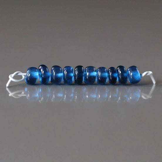 3.5mm Blue Sapphire Beads Smooth Rondelle 10 PCs Genuine Gemstone Beads Jewelry Making Gift September Birthstone