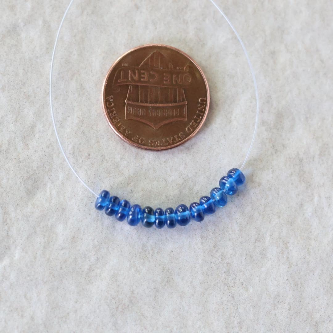 3.5mm Blue Sapphire Beads - Smooth Rondelle Natural Gemstone 10 Pcs