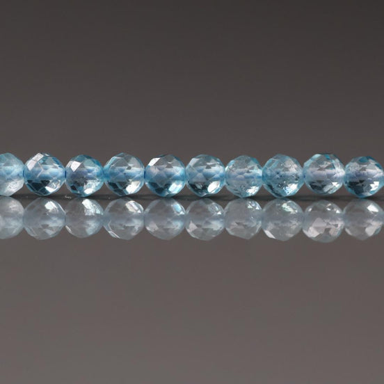 3.5mm Blue Topaz Faceted Beads Natural Topaz Sparkly Gemstone Beads Beading Crafter Gift December Birthstone DIY Jewelry