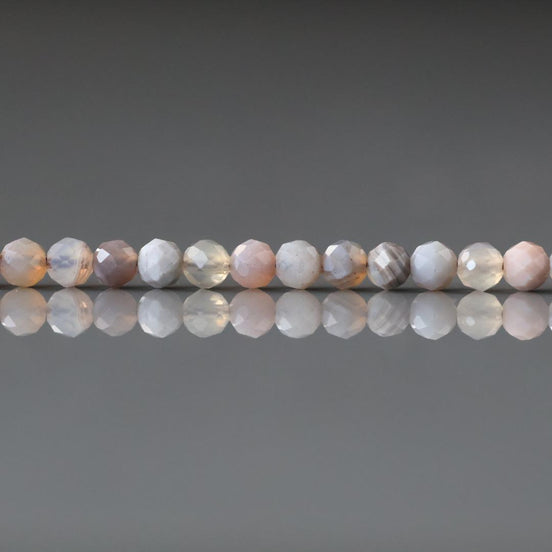 3.5mm Botswana Agate Beads Faceted Genuine Tiny Agate Beads 15" Gemstone Beads for Jewelry Making Beading Gift for crafter