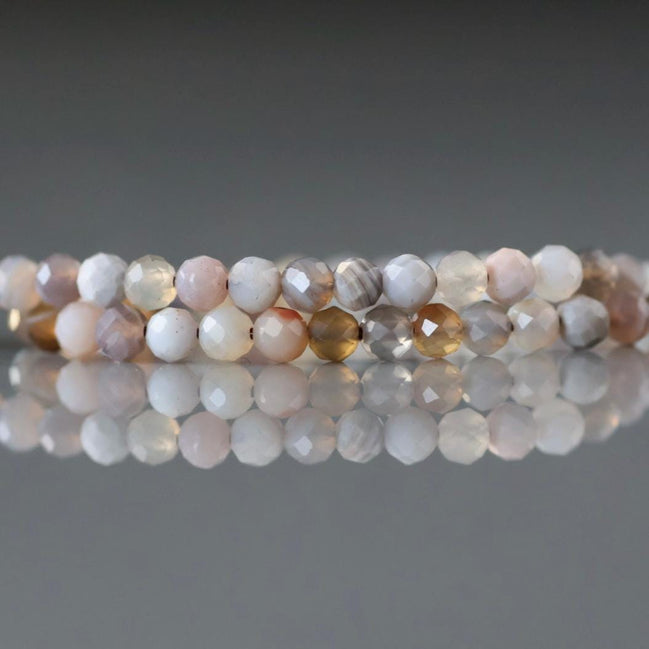 3.5mm Botswana Agate Beads Faceted Genuine Tiny Agate Beads 15" Gemstone Beads for Jewelry Making Beading Gift for crafter