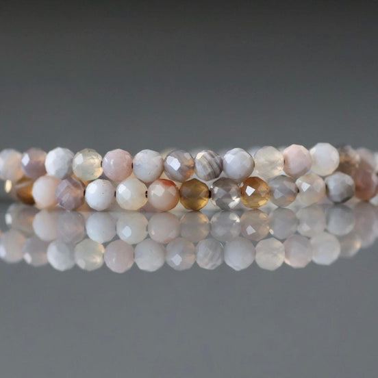 3.5mm Botswana Agate Beads Faceted Genuine Tiny Agate Beads 15" Gemstone Beads for Jewelry Making Beading Gift for crafter