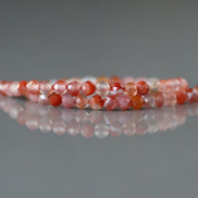 3.5mm Natural Carnelian Faceted Beads 15