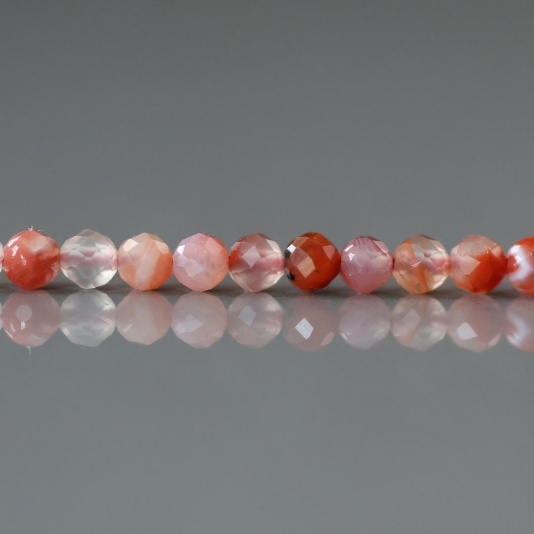 3.5mm Carnelian Beads ‚Äì Faceted Round Natural Gemstone 15" Strand