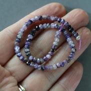 3.5mm Charoite Rondelle Beads Faceted Genuine Crystal Beads 7” Sparkly Gemstone Beads Jewelry Making DIY Necklace Earrings