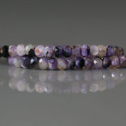 3.5mm Charoite Rondelle Beads Faceted Genuine Crystal Beads 7” Sparkly Gemstone Beads Jewelry Making DIY Necklace Earrings