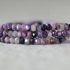 3.5mm Charoite Beads - Faceted Rondelle Natural Gemstone 7" Strand