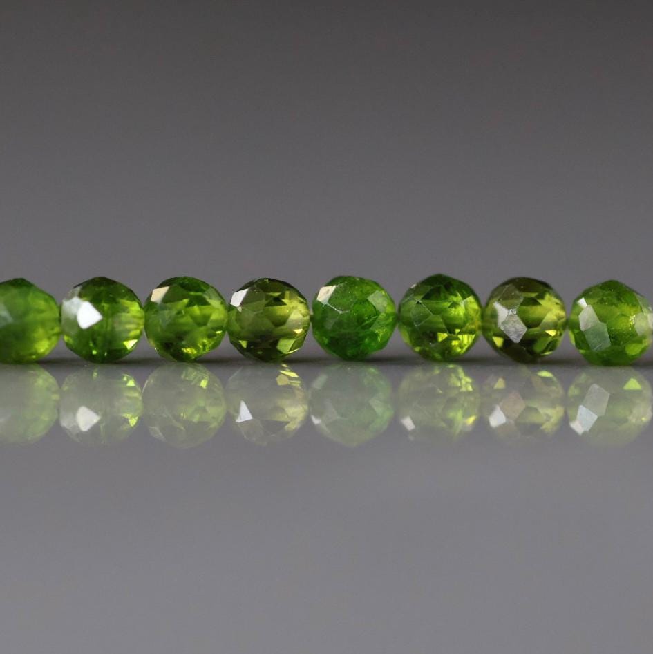 3.5mm Chrome Diopside Beads – Smooth Round Natural Gemstone - 12 pcs