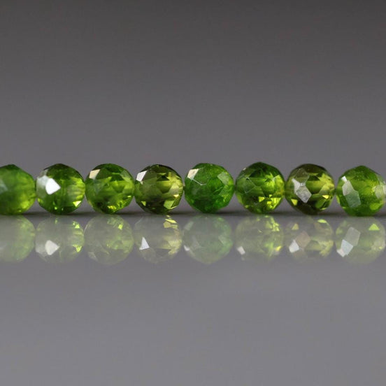 3.5mm Chrome Diopside Beads – Smooth Round Natural Gemstone - 12 pcs
