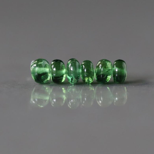 3.5mm Chrome Green Tourmaline Smooth Rondelle Beads 6 PCs Gem Quality Genuine Gemstone Beads DIY Jewelry Making Gift October Birthstone