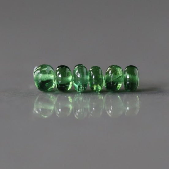 3.5mm Chrome Green Tourmaline Smooth Rondelle Beads 6 PCs Gem Quality Genuine Gemstone Beads DIY Jewelry Making Gift October Birthstone