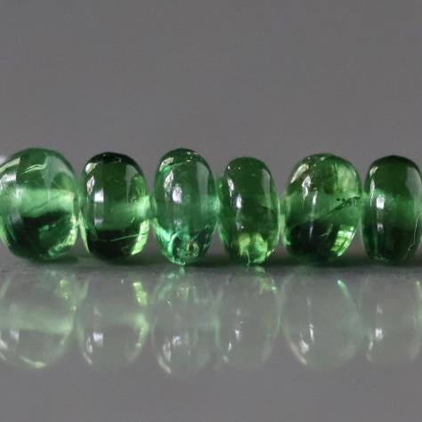 3.5mm Chrome Green Tourmaline Smooth Rondelle Beads 6 PCs Gem Quality Genuine Gemstone Beads DIY Jewelry Making Gift October Birthstone