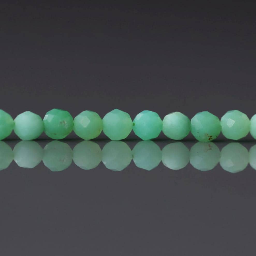 3.5mm Chrysoprase Beads ‚Äì Faceted Round Natural Gemstone 15" Strand
