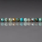 3.5mm Cuprite in Chrysocolla Beads ‚Äì Faceted Round Natural Gemstone 15" Strand