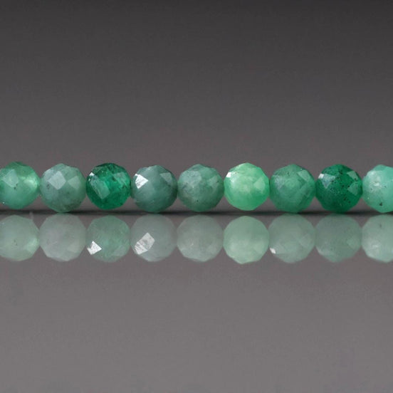 3.5mm AAA Natural Emerald Beads Micro Faceted 15" Raw Emerald Genuine Gemstone Beads Genuine Emerald for Jewelry Making Beading Craft Gift