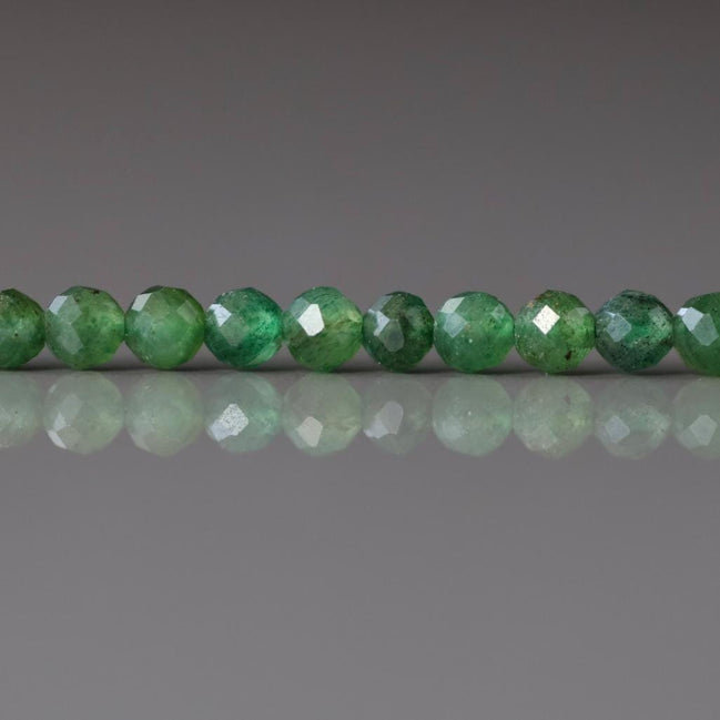 3.5mm Natural Fuchsite Micro Faceted Beads Genuine Small Emerald Green Beads 15" Gemstone Beads for Jewelry Making