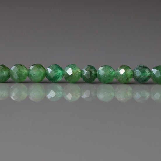 3.5mm Natural Fuchsite Micro Faceted Beads Genuine Small Emerald Green Beads 15" Gemstone Beads for Jewelry Making