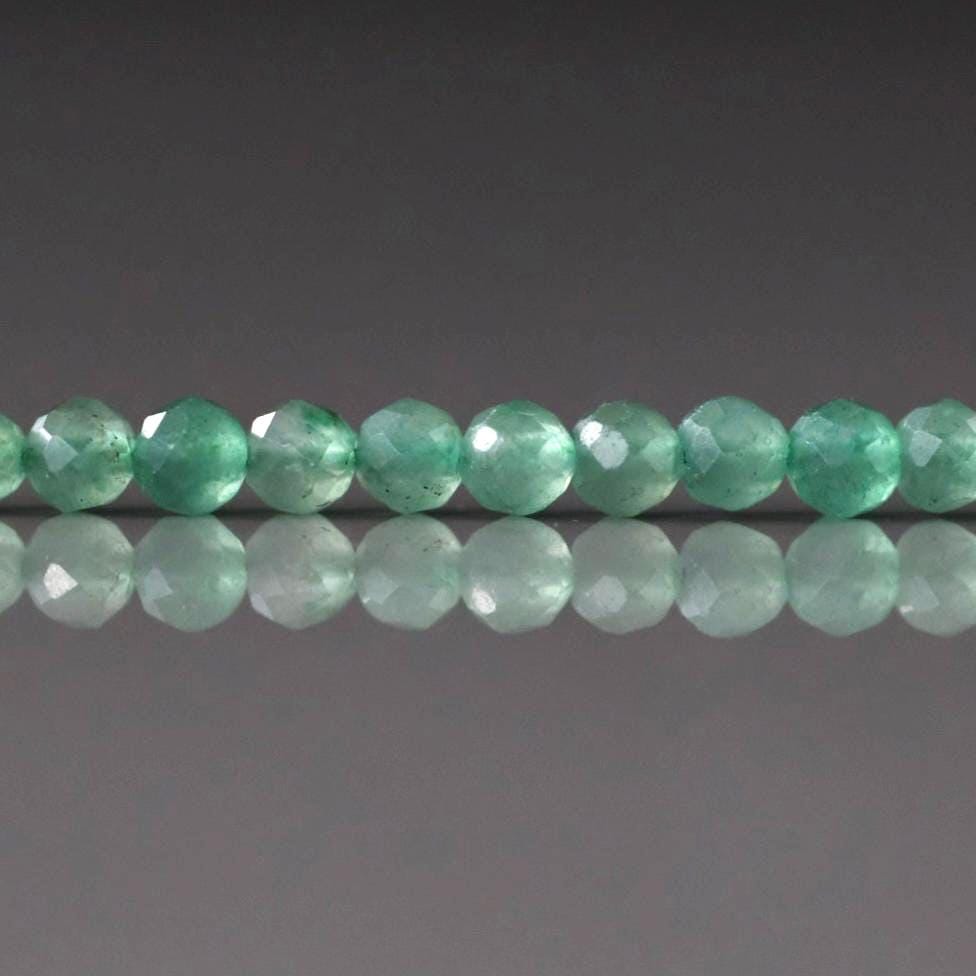 3.5mm AAA Green Aventurine Beads Micro Faceted Beads 15" Green Natural Aventurine Gemstone Beads Beading Crafter Gift DIY jewelry
