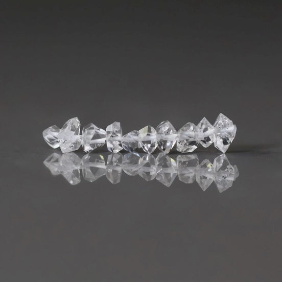 3-5mm AAA Herkimer Diamond Beads 10 PCs Quartz Genuine Gemstone Beads for Jewelry Making Beading Craft Gift April Birthstone