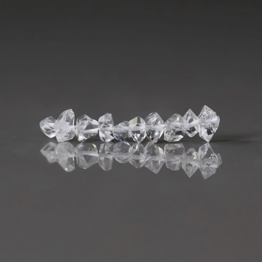 3-5mm Herkimer Diamond Beads - Round Micro Gemstone 10 Pcs
