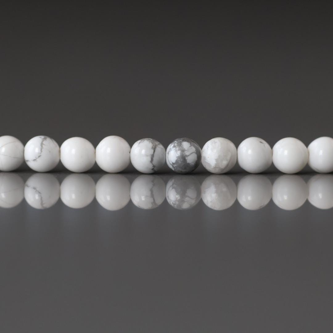 3.5mm Howlite Beads - Smooth Round Natural Gemstone 15" Strand