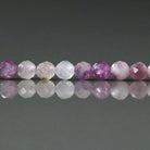 3.5mm Lepidolite Beads – Faceted Round Natural Gemstone 15" Strand