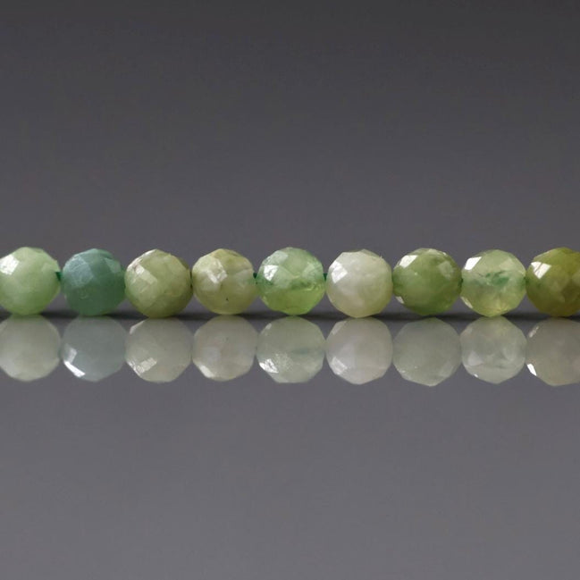 3.5mm Green Tourmaline Micro Faceted Beads 15" Light Green Sparkly Gemstone Beads for Jewelry Making Beading Gift Crafter October Birthstone