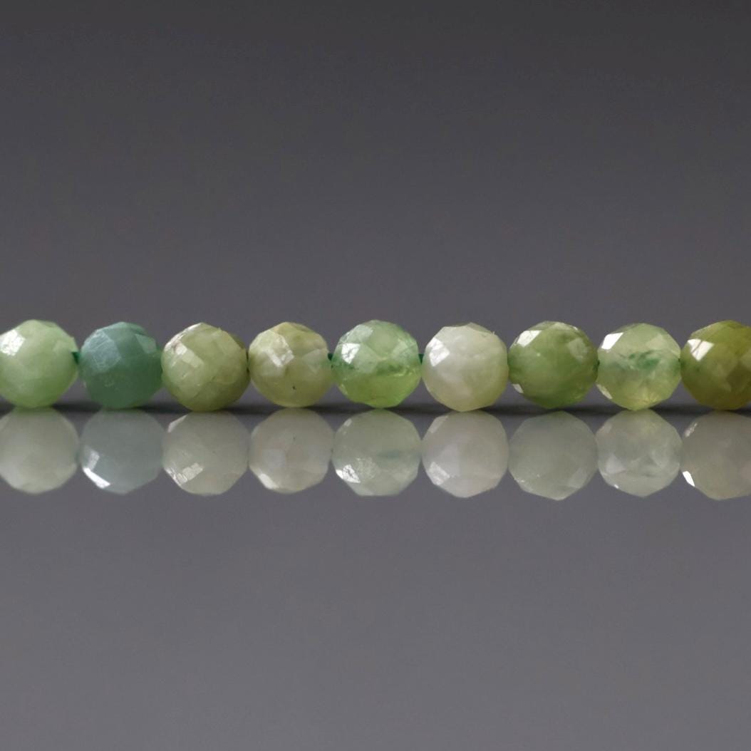 3.5mm Light Green Tourmaline Beads ‚Äì Faceted Round Natural Gemstone 15" Strand