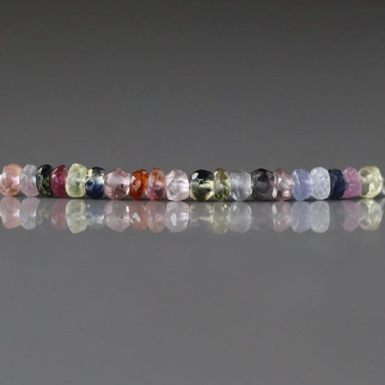 3.5mm Disco Sapphire Beads Faceted 20 PCs Raw Colorful Multi Sapphire Genuine Gemstone Beads Jewelry Making Craft Gift September Birthstone