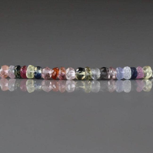 3.5mm Multi Sapphire Beads - Faceted Round Natural Gemstone 20 Pcs