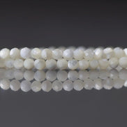 3.5mm Natural Mother of Pearl Beads Faceted MOP Genuine Shell Beads 15