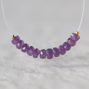 3.5mm Natural Purple Sapphire Beads Faceted Rondelle 1” Genuine Gemstonefir DIY Jewelry Making Beading Supplies