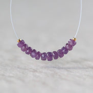 3.5mm Natural Purple Sapphire Beads Faceted Rondelle 1” Genuine Gemstonefir DIY Jewelry Making Beading Supplies