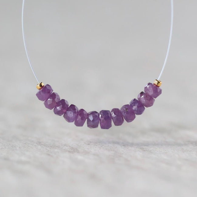 3.5mm Natural Purple Sapphire Beads Faceted Rondelle 1” Genuine Gemstonefir DIY Jewelry Making Beading Supplies