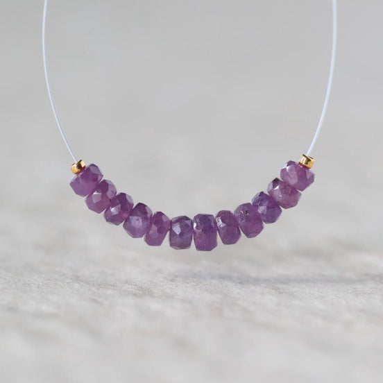3.5mm Natural Purple Sapphire Beads Faceted Rondelle 1” Genuine Gemstonefir DIY Jewelry Making Beading Supplies