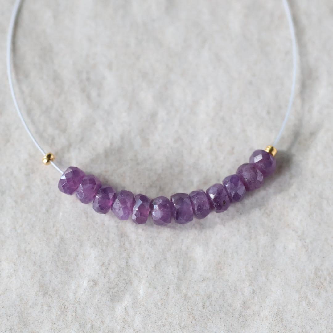 3.5mm Natural Purple Sapphire Beads Faceted Rondelle 1” Genuine Gemstonefir DIY Jewelry Making Beading Supplies