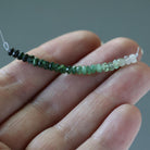 3.5mm Ombre Emerald Beads - Faceted Rondelle Natural Gemstone 1.75" Strand