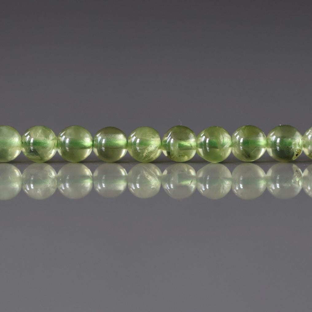 3.5mm Peridot Beads – Smooth Round Natural Gemstone 15" Strand