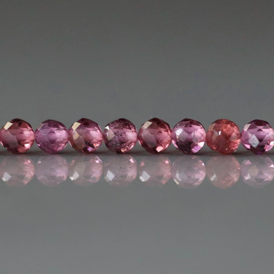 3.5mm AAA Pink Garnet Beads Faceted Beads 12 Pcs Natural Light Rhodolite Garnet Gemstone Beads Beading Crafter Gift