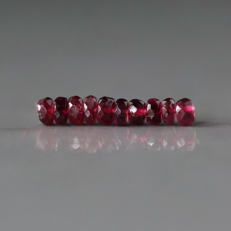 3.5mm AAA Pink Tourmaline Beads Rondelle 10 PCs Faceted Genuine Gemstone Beads Jewelry Making Gift October Birthstone