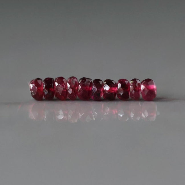 3.5mm Pink Tourmaline Beads - Faceted Rondelle Natural Gemstone 10 Pcs
