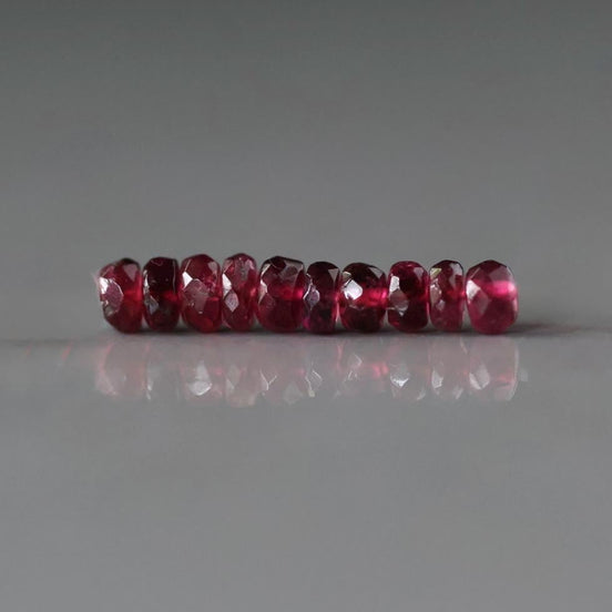 3.5mm Pink Tourmaline Beads - Faceted Rondelle Natural Gemstone 10 Pcs