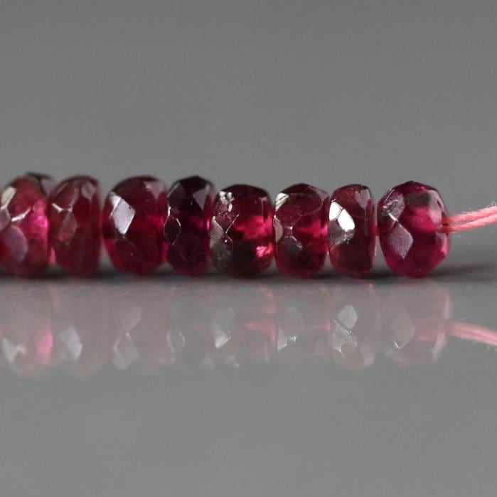 3.5mm Pink Tourmaline Beads - Faceted Rondelle Natural Gemstone 10 Pcs