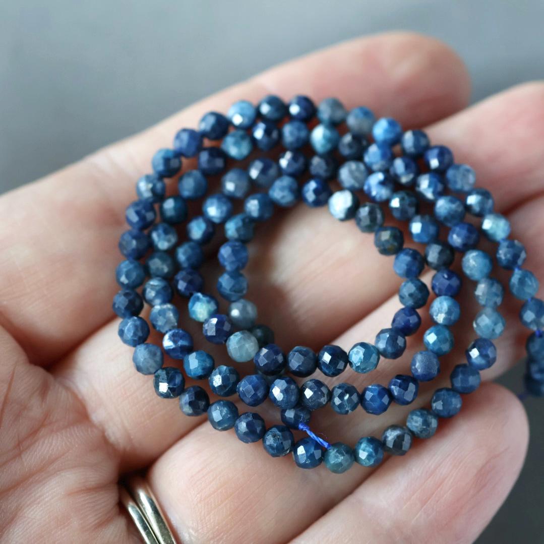 3.5mm Rare Sierber Agate Beads – Faceted Round Natural Gemstone 15" Strand