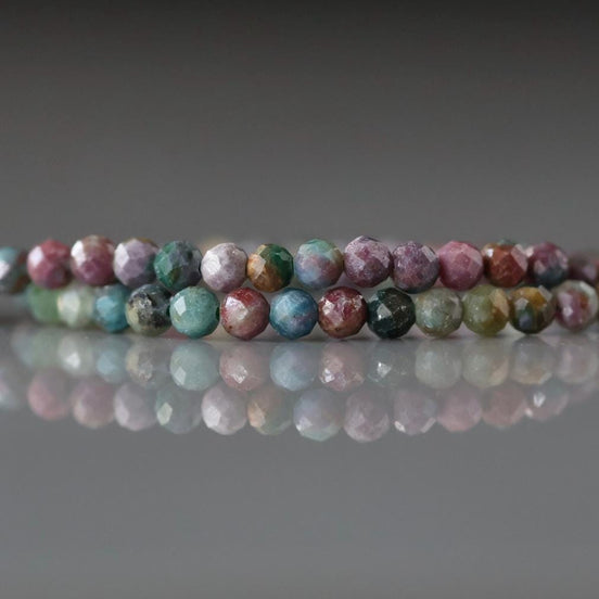 3.5mm Natural Ruby Fuchsite Micro Faceted Beads Genuine Small Colorful Beads 15" Gemstone Beads for Jewelry Making Beading Gift for Crafter