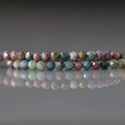 3.5mm Natural Ruby Fuchsite Micro Faceted Beads Genuine Small Colorful Beads 15