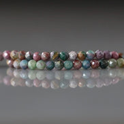 3.5mm Ruby Fuchsite Beads - Faceted Round Natural Gemstone 15