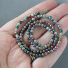3.5mm Ruby Fuchsite Beads - Faceted Round Natural Gemstone 15" Strand