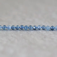 3mm Santa Maria Aquamarine Beads – Faceted Round Micro Gemstone -12pcs
