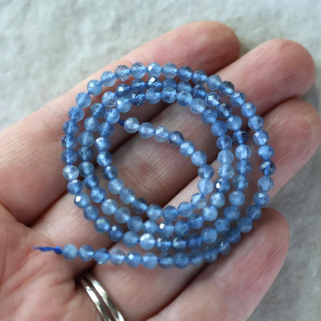 3.5mm Santa Maria Aquamarine Beads Faceted Natural Genuine Gemstone Beads for Jewelry Making Craft Gift Beads March Birthstone